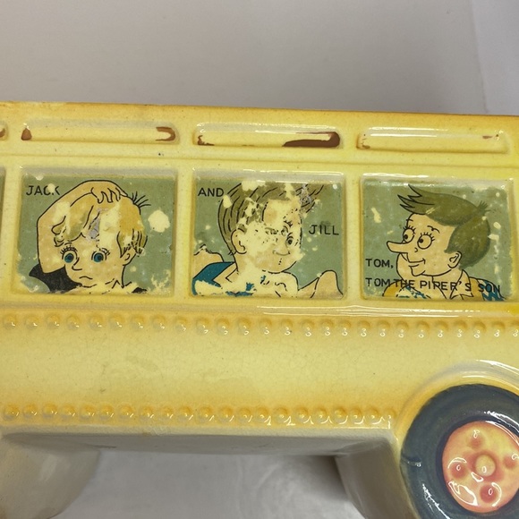 Vintage 1940’s 50’s Mother Goose & Friends Cookie Jar School Bus - Picture 14 of 16